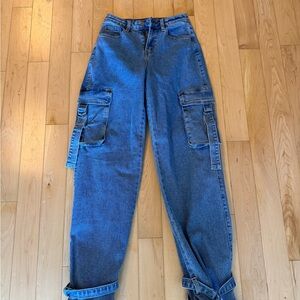 Women's Blue Cargo Jeans
